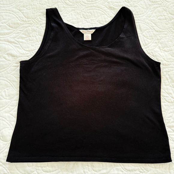 Tommy Bahama Silk Cotton Stretch Classic Black Sleeveless Tank Top Women’s L EUC - Picture 2 of 8